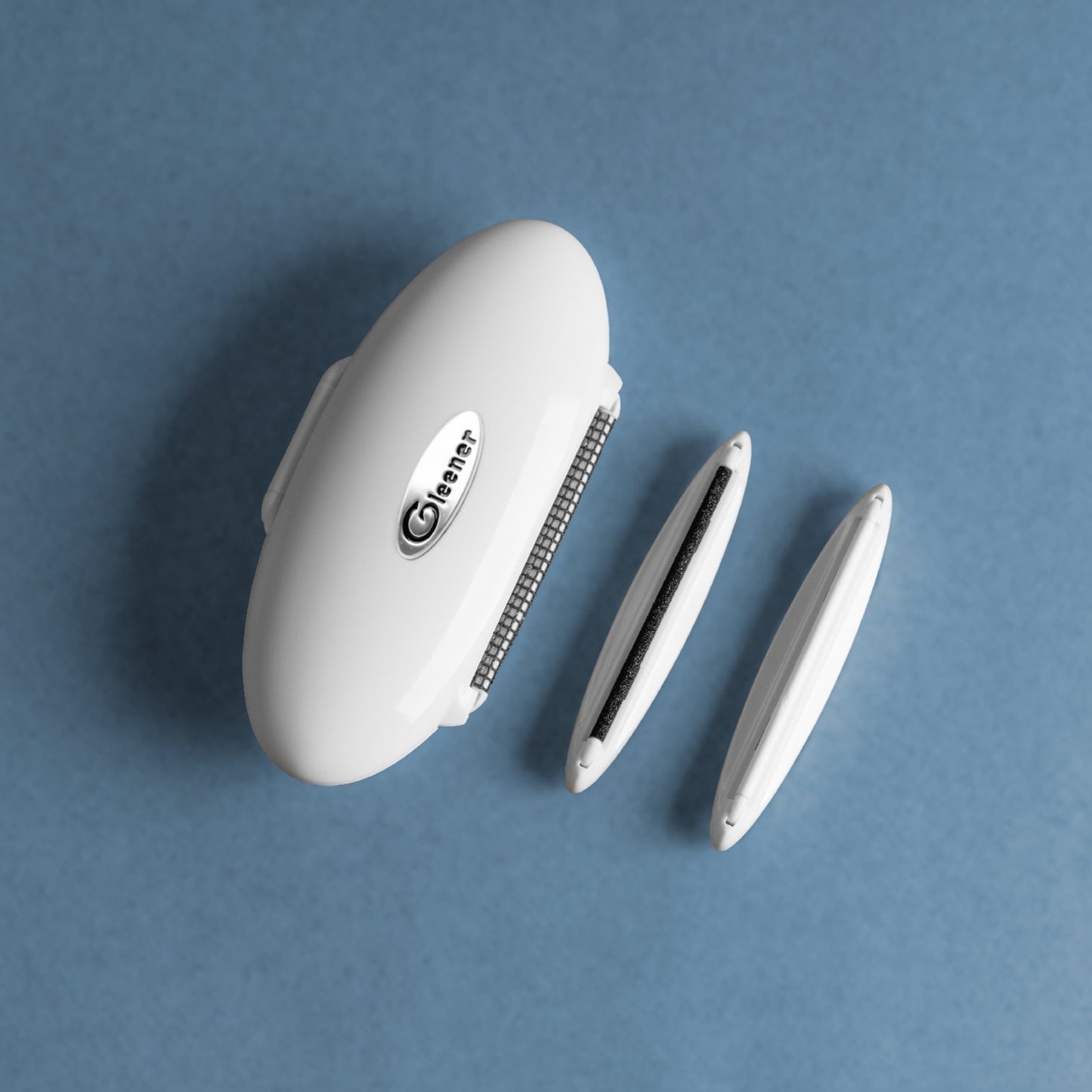 Gleener compact on a blue background