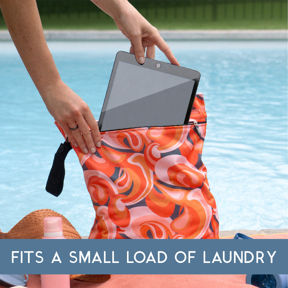 S'wet Travel Laundry Bag | * NEW * recycled fabric & lining | wet\dry bag | 14 x 18