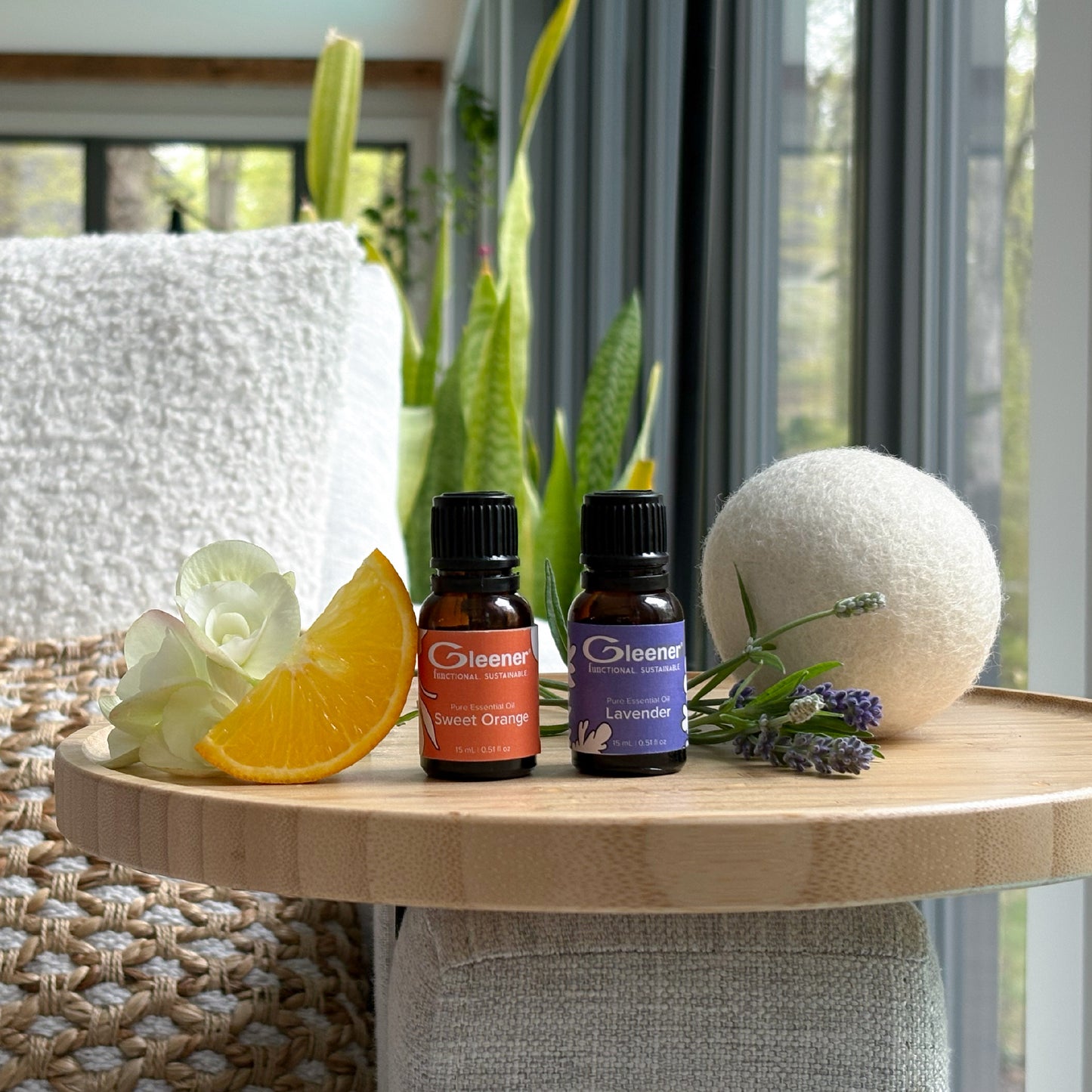 GLEENER Laundry Essentials | 2 pack | Natural Essential Oils Lavender and Sweet Orange