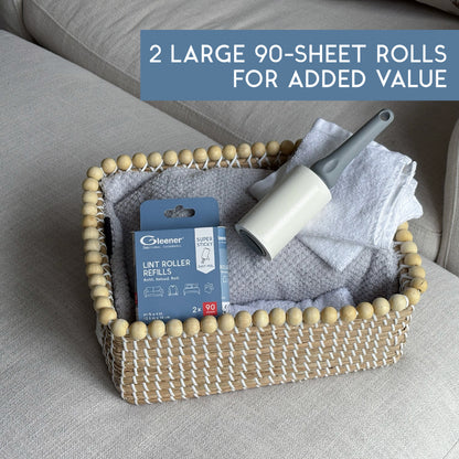 GLEENER Lint Roller Refills | Strong Grip Adhesive Easy Peel Sheets | 2 Pack | 90 Sheets Each (Copy)