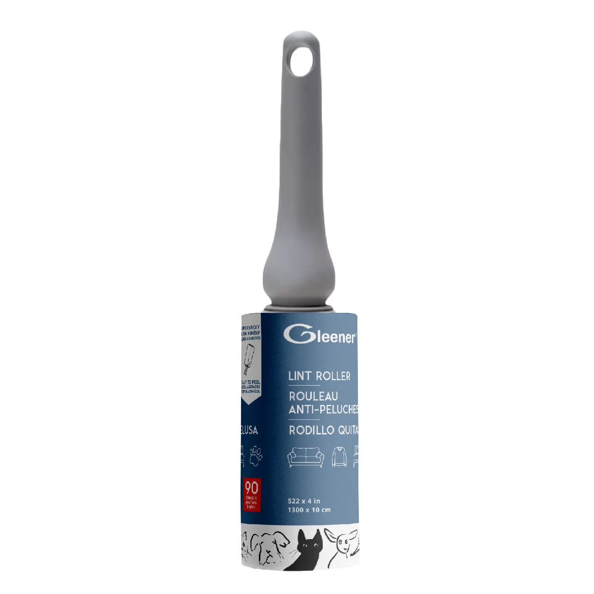 GLEENER Lint Roller | Strong Grip Adhesive Easy Peel Sheets | 90 Sheets