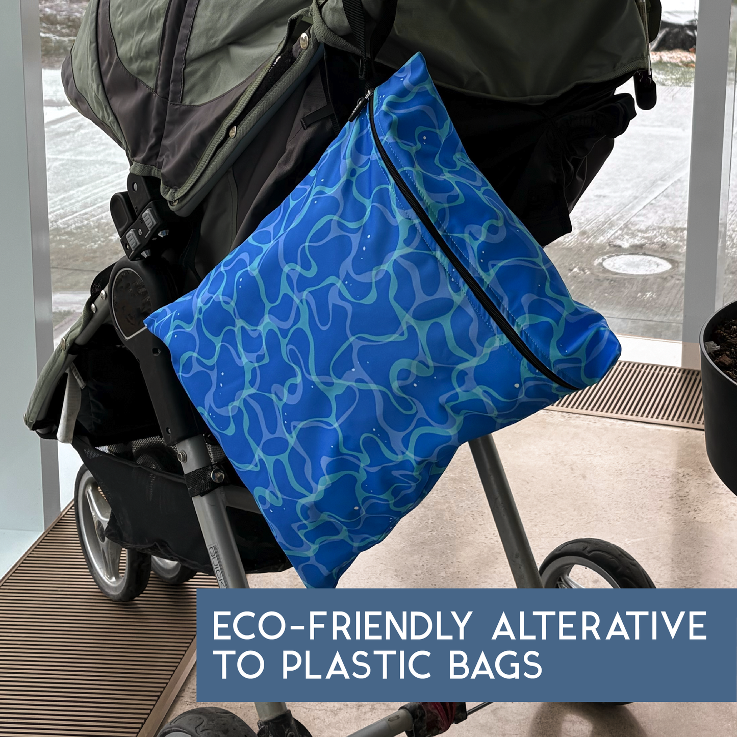S'wet Travel Laundry Bag | Recycled fabric & Lining | Wet\Dry bag | 14 x 18