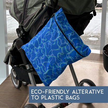S'wet Travel Laundry Bag | Recycled fabric & Lining | Wet\Dry bag | 14 x 18