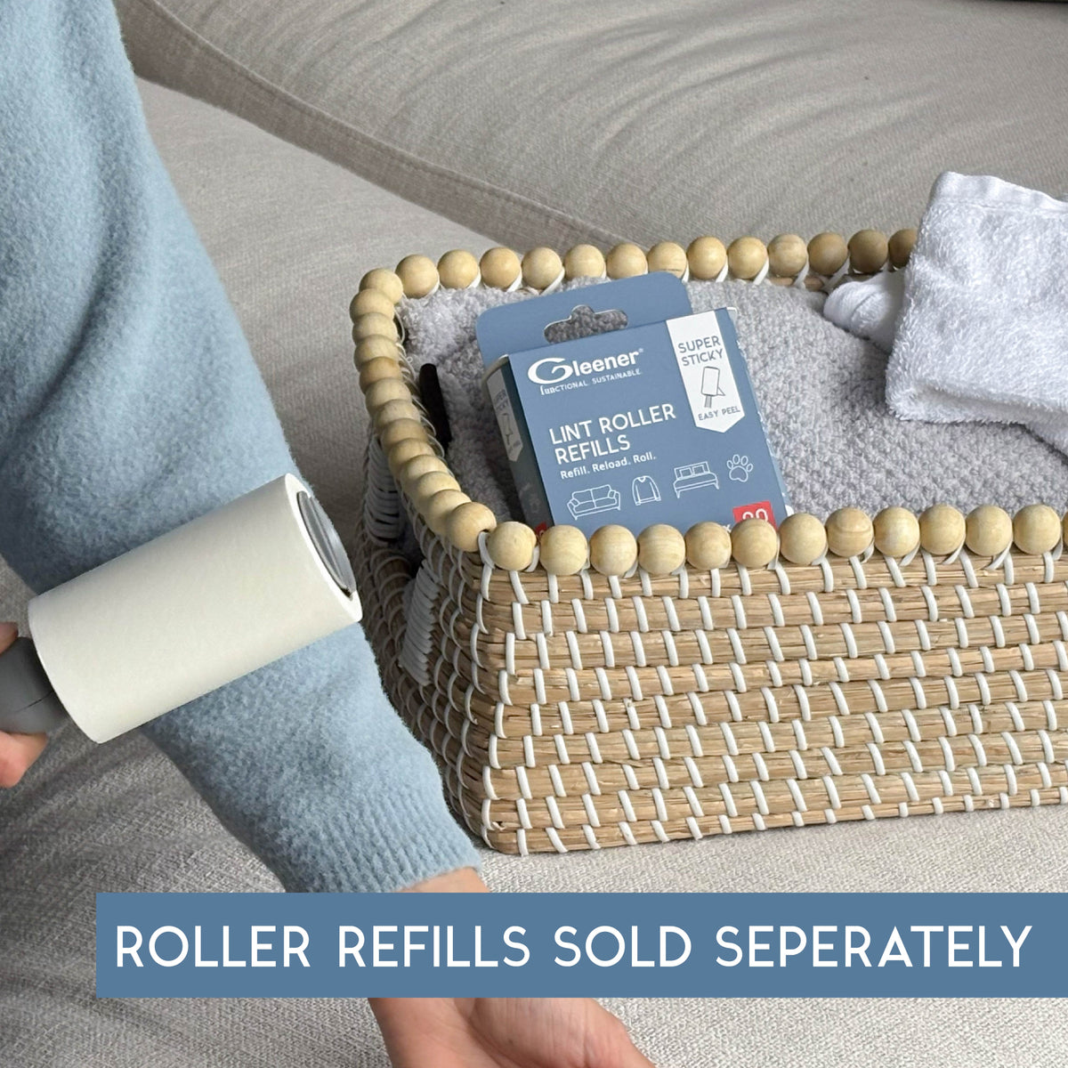 GLEENER Lint Roller | Strong Grip Adhesive Easy Peel Sheets | 90 Sheets