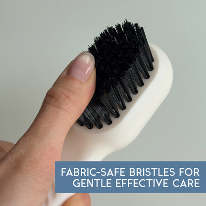 Quick Clean Scrub Brush | Shoe & fabric brush with built-in soap dispenser
