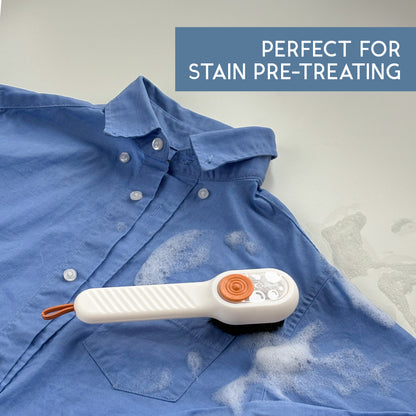 Quick Clean Scrub Brush | Shoe & fabric brush with built-in soap dispenser