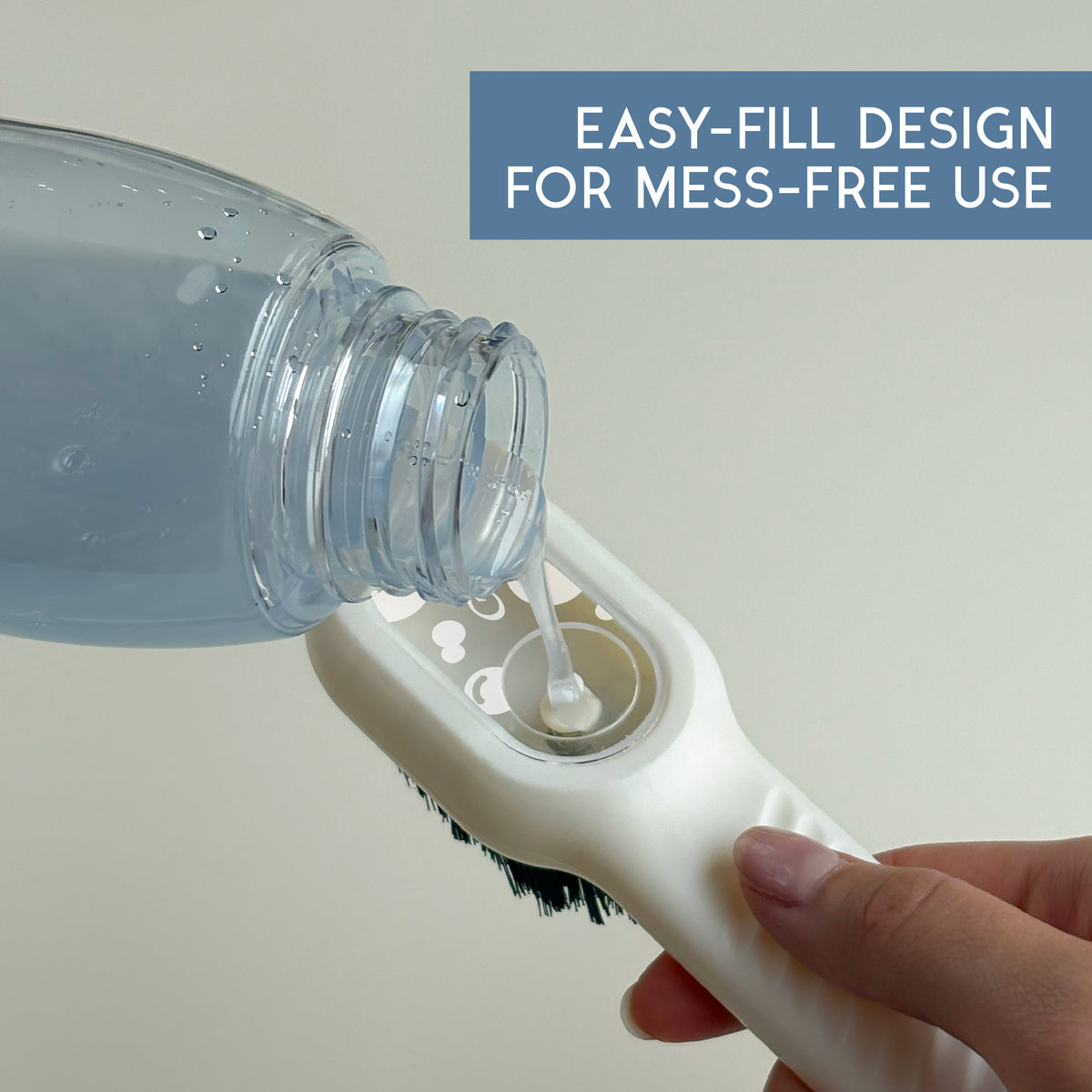 Quick Clean Scrub Brush | Shoe & fabric brush with built-in soap dispenser