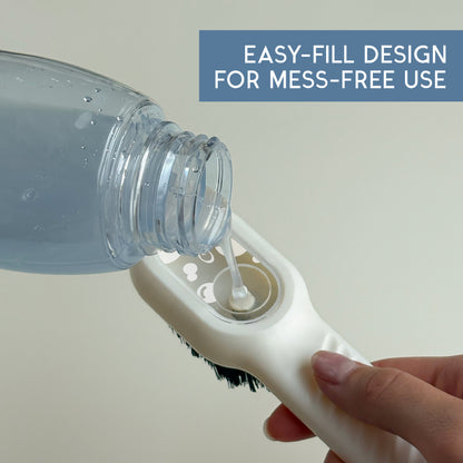 Quick Clean Scrub Brush | Shoe & fabric brush with built-in soap dispenser