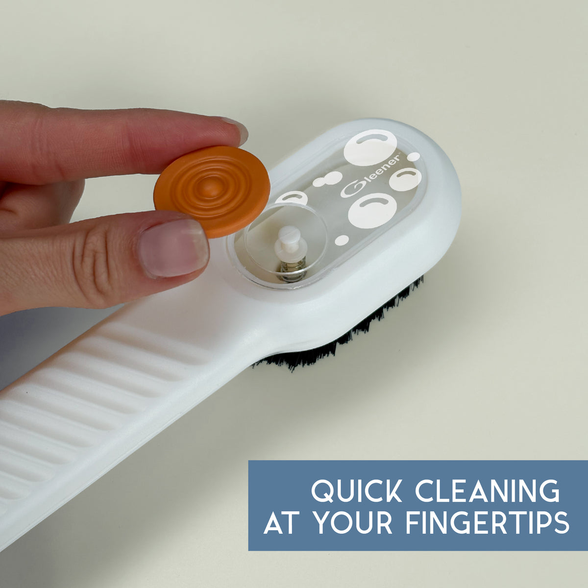 Quick Clean Scrub Brush | Shoe & fabric brush with built-in soap dispenser