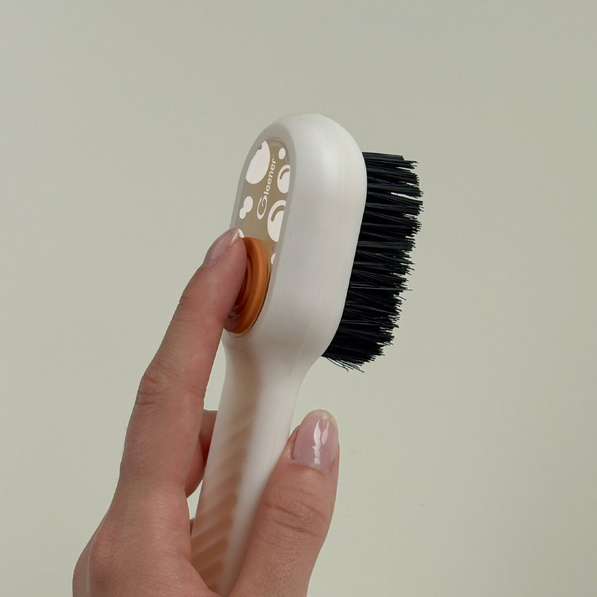 Quick Clean Scrub Brush | Shoe & fabric brush with built-in soap dispenser