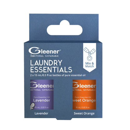 GLEENER Laundry Essentials | 2 pack | Natural Essential Oils Lavender and Sweet Orange