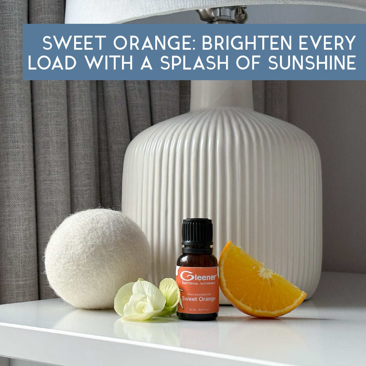 GLEENER Laundry Essentials | 2 pack | Natural Essential Oils Lavender and Sweet Orange