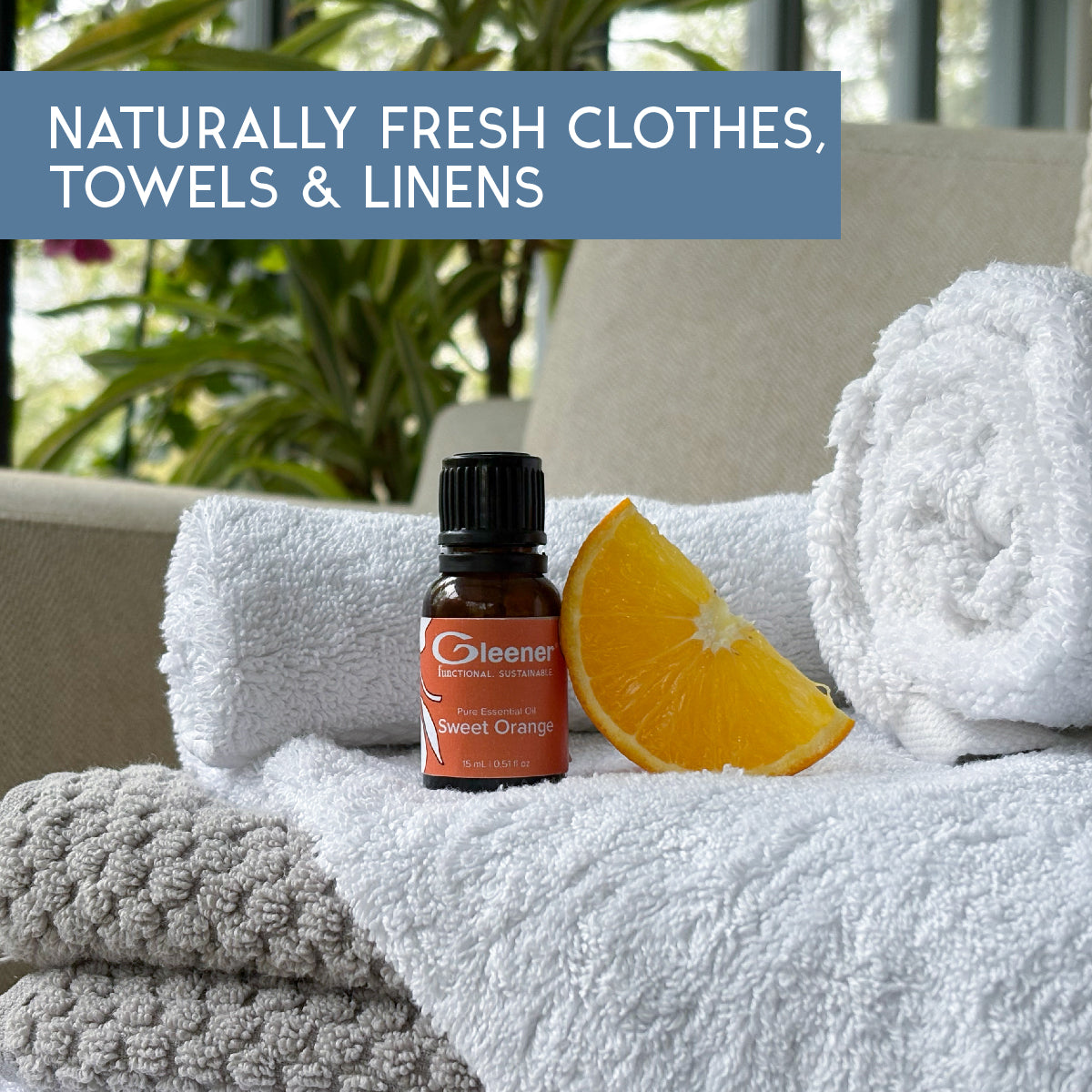 GLEENER Laundry Essentials | 2 pack | Natural Essential Oils Lavender and Sweet Orange