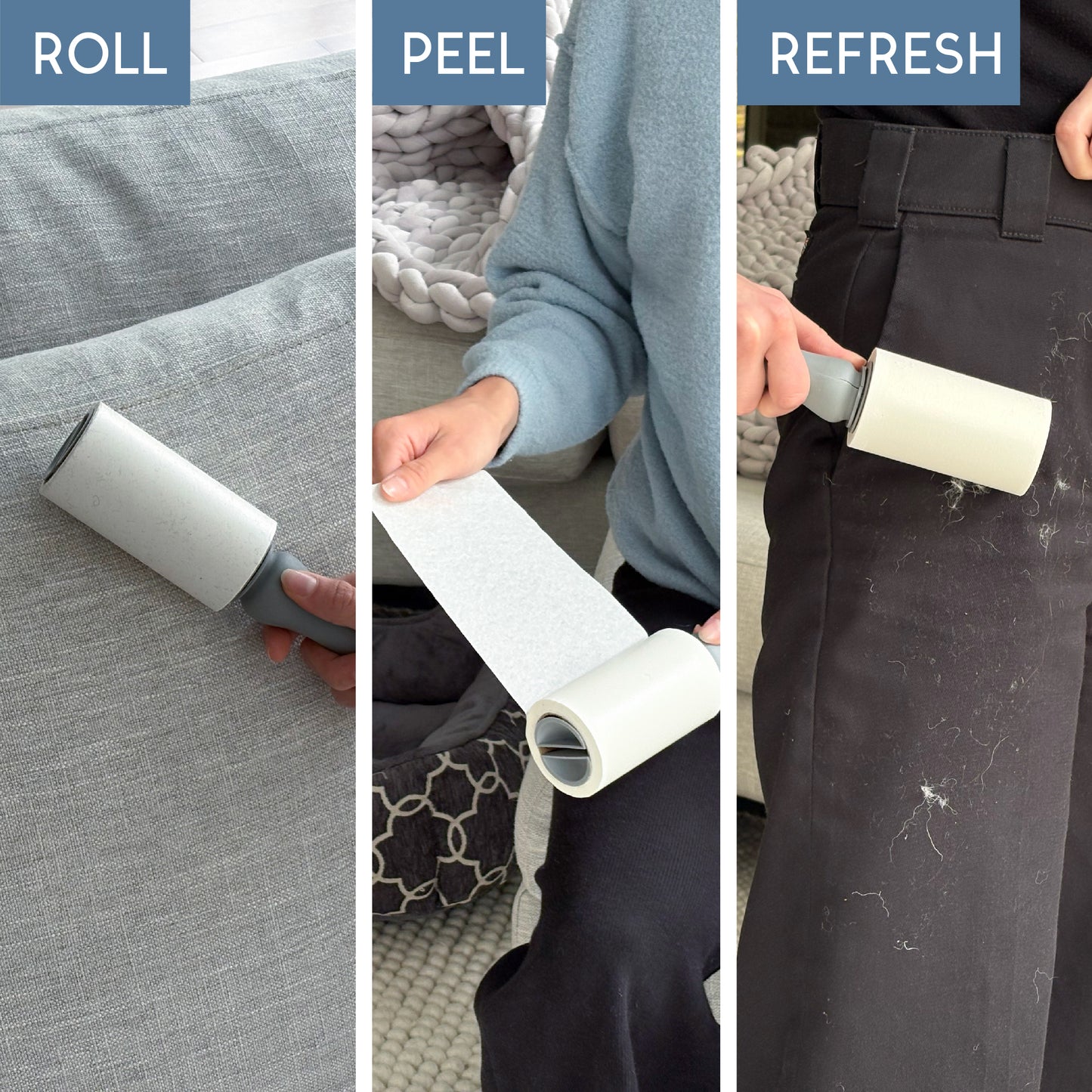 GLEENER Lint Roller | Strong Grip Adhesive Easy Peel Sheets | 90 Sheets